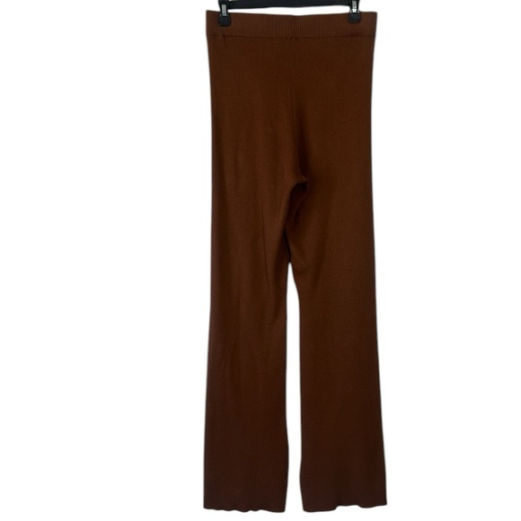 Rails Jules Fox Brown Cotton Silk Blend Ribbed Knit Split Hem Pants Medium - Picture 6 of 14